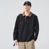 Ropa de Hombre Fengshe / Nueva Camisa Polo de Media Cremallera para Hombre Primavera y Otoño 2026, Top de Manga Larga con Cuello Campana para Hombre, Sudadera Gruesa para Hombre