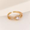 Nuevo anillo de circón de joyería de comercio exterior europeo y americano, anillo de platino, anillo de boda redondo para el dedo, joyería de diamantes al por mayor