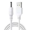 Cabo de carregamento USB para orifício redondo DC3.5, cabo de alimentação DC3.5*1.35mm de dois núcleos, cabo de alimentação para plugue de luz noturna