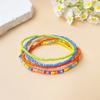 Tobillera de Cuentas de Arroz Bohemia Transfronteriza Europea y Americana Playa Personalizada de Colores Pulsera de Tobillo de Joyería para el Pie con Cuerda Elástica Hecha a Mano
