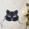 Carnaval de Halloween e Natal Máscara de Gato Aveludada Máscara Decorativa Infantil Orelhas de Gato com Glitter Engraçadas Desenho Animado
