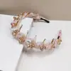 Diadema de Gasa Floral de Hada Súper con Dientes Grandes de Cristal para Mujer con Dientes Antideslizantes de Parte Alta, Accesorio para el Cabello Elegante, Suave y Dulce