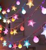 Luzes de Estrela Cordão de Luzes Coloridas Pequenas LED Solar para Exterior Estilo Camping Luzes de Ambiente Luzes Decorativas de Natal Cordão de Luzes Piscante para Barraca