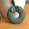 Colgante de Jade Verde Hetian Marca Dragón Guan Gong Dominante Marca de Jade para Hombre Dragón Guardián de Nueve Dragones Guanyin Montando un Dragón Colgante de Jade Hetian