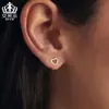 Aifula Pendientes Clásicos Versátiles de Corazón en Plata de Ley S925 Chapados en Oro Blanco Pendientes Brillantes de Moissanita Pendientes de Joyería para Mujer