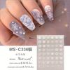 CONOCE DULCES pegatinas para uñas adhesivas ultrafinas sin costuras 3D de copos de nieve blancos de invierno navideños dorados y plateados
