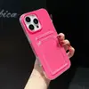 Adecuado para iPhone 17 Pro Max Funda de Gel con Porta Tarjetas Color Caramelo Apple 16 Inserción de Tarjeta Anti-Caída 15 Funda Protectora