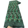 Tela de Encaje Bordado Calado Floral Africano Poliéster-Algodón Voile Suizo Tela para Vestido Vestido de Boda