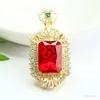 Ai Yu Joyería Estilo Hong Kong Colgante de Vidrio Rojo Collar de Rubí Imitación Transmisión en Vivo Venta Caliente Mayoreo S5022109