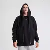 Sudaderas Harajuku de Comercio Exterior para Hombre y Mujer Sudaderas con Cremallera Retro de Manga Larga Oversize Sudaderas Negras con Capucha en Stock
