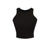 Top de Tirantes Sexy Estilo Americano con Copas, Ceñido a la Cintura, Corto, Sin Mangas, Top de Verano Corto para Mujer