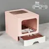 Caja de Arena para Gatos Grande Totalmente Cerrada, Plegable, Inodoro para Gatos a Prueba de Olores y Salpicaduras, Caja de Arena para Gatos Lavable, Esterilizable y Esterilizable