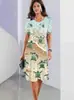 2024 comércio exterior transfronteiriço nova roupa feminina fera marinha impressão digital 3D verão elegante manga curta saia moda venda quente explosão