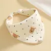 Bañador triangular de saliva transfronterizo para bebés, tejido de crepé de algodón Clase A, babero transpirable y absorbente, babero fino para bebé hecho a medida