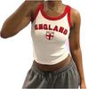 Camiseta sexy con letras de moda para primavera y verano, top con tirantes, ropa ajustada de moda para mujeres europeas y americanas.