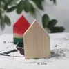 Aoki Fã Cor de Madeira Natural Esculpido à Mão em Madeira Ornamentos Infantis DIY para Colorir e Pintar