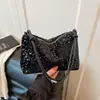 Bolso de Hombro de Lentejuelas 2025 Nuevo Estilo Casual y Elegante Elegante Ins Simple Crossbody Baguette de Gran Capacidad Bolso de Mujer