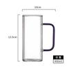 Vaso de agua cuadrado de vidrio con asa de colores Vaso para jugo y leche Vaso de vidrio de borosilicato de alta calidad para el hogar con asa