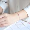 Pulseira Coração Vermelho de Prata Esterlina S925 Pulseira da Moda Estilo Europeu e Americano Simples Estilo Japonês e Coreano Pulseira para Melhor Amiga Estudante Fresca Elegante