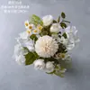 Ramo de Manzanilla de Colores Otoñales, Flores Artificiales, Flores Falsas, Plantas Verdes, Manualidades para Decoración de Bodas al por Mayor, Fabricante Transfronterizo de Ins