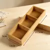 Plato de Fruta Seca de Bambú de Nueve Compartimentos Caja de Almacenamiento de Snacks para el Hogar Sala de Estar Bandeja Compartimentada para Pasteles Plato de Fruta