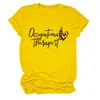Terapeuta ocupacional Amazon Wish sitio independiente de moda versátil camiseta de mujer de cuello redondo y manga corta