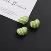 Cuentas Acrílicas de Corazón 3D Rayadas de Colores Caramelo Materiales y Accesorios para Cadena de Teléfono Móvil Hecha a Mano DIY