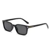Nuevas gafas de sol de estilo europeo y americano de lujo ligero con logo T y montura cuadrada negra y dorada, hacen que tu rostro luzca más pequeño sin maquillaje, adecuadas para conducir al aire libre y protección solar