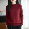 Outono e Inverno Novo Top de Tricô Sem Costura com Gola Meia-Alta Design Solto com Senso de Moda Suéter Vazado Top de Manga Longa Camada Base Feminina