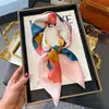 Lenço quadrado pequeno de 70cm feminino versátil para Primavera e Outono lenço de seda decorativo lenço de combinação para camisa profissional lenço listrado simples atacado
