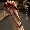 Cordón Tejido Hecho a Mano Estilo Xizang, Joyería Estilo Vintage, Cadena para Suéter, Thangka, Cuentas Dzi, Collar de Jade, Cordón para Colgar