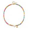 Collar Bohemio de Acero Inoxidable Transfronterizo con 26 Letras Collar de Concha de Amor Turquesa Colorida Cadena para Clavícula con Letras