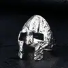 Steel Warrior Joias Europeias e Americanas Atacado Anel Masculino de Aço Inoxidável Máscara de Guerreiro Espartano Pulseira Vintage