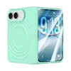 Adequado para capa de celular Apple 18 dobras, capa protetora frontal e traseira com padrão de onda magnética dobrável ampla com protetor de tela integrado