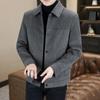 Jaqueta de Penas Estilo Britânico Jaqueta de Lã Moda Casaco de Lã Qualidade Jaqueta Curta Quente Tendência Roupas Masculinas