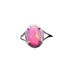 Anillo de Ópalo Rosa Natural Popular al por Mayor de Fábrica Plata S925 Incrustado Piedra Principal 6*9 Joyería de Lujo Venta Directa de Fábrica