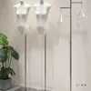 Arara de Exposição para Loja de Roupas, Cabideiro de Chão em Aço Inoxidável, Cabideiro, Ilha Suspensa Lateral Prateleira de Exposição para Loja de Roupas Femininas