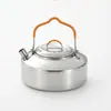 Amazon Acero Inoxidable 304 Hervidor de Carbón Pequeño Tetera Llama Abierta Hervidor de Agua Juego de Té Hervidor Exterior