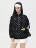 Chaqueta estilo retro americano, sudadera con cuello alto de lunares, cárdigan deportivo unisex de tres rayas para primavera y otoño, moderno