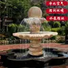 Fuente de Escultura de Piedra Fuente Europea Grande Exterior Mármol Blanco Elemento de Agua Parque Mármol Fuente de Agua Corriente Adorno de Jardín