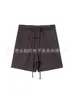 Shorts Casuais Largos de Cor Sólida com Cordão na Cintura, Shorts de Cinco Pontos Elásticos, Shorts Básicos de Verão Masculino em Mistura de Algodão, Estilo de Verão Masculino