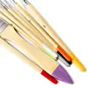 Amazon Transfronterizo Set de 7 Piezas de Palo de Madera Niños Arte DIY Pinceles de Pintura al Óleo Nylon Gouache Acrílico Set de 9 Piezas de Pinceles