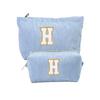 Bolsa de Hombro de Pana con Letras Transfronteriza de Amazon, Bolsa Bordada de Toalla, Bolsa de Almacenamiento para Neceser, Material de Pana