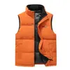Colete matelassê masculino casual de outono e inverno para pais de meia-idade e idosos, sem mangas com zíper frontal, quente, de algodão