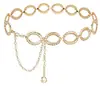 Cinto Decorativo Casual Feminino Europeu e Americano Transfronteiriço, Cinto de Corrente Oval Estiloso para Senhoras para Combinar com Saias, Em estoque