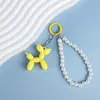 Mini Chaveiro Fofo Cachorro de Balão Corrente Colorida Ins Pingente para Mochila Casal Melhor Amigo Aniversário Acessório
