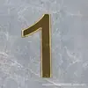 Adesivo Digital Estéreo de Acrílico Letras Bronze Dourado Preto e Branco Número do Quarto Adesivo de Parede Placa de Número de Porta Placa
