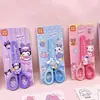 Tesoura Fofa Sanrio em Formato de Animal de Estimação, Tesoura de Artesanato Fofa Kuromi para Crianças, Tesoura Segura para Journaling, Tesoura de Aço Inoxidável