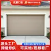 Aleación de Aluminio Color Caqui Claro Simple Panel Plano Eléctrica Automática Acero Inoxidable Puerta Corredera Villa Puerta de Garaje Fábrica Venta al por Mayor