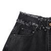 Pantalones cortos de mezclilla negros de tiro alto con diseño de estilo japonés y corte en A, hot pants para estudiantes de verano